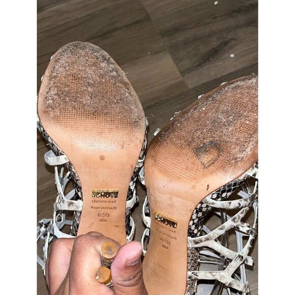 Schutz Snake Print Strappy Heels Womens size 8.5 - Picture 7 of 8